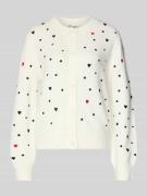 Regular fit gebreid jack met borduursels