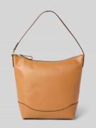 Leren handtas met siernaad