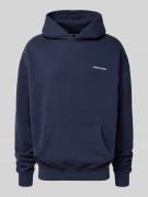 Oversized hoodie met logostitching en kangoeroezak