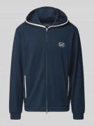 Sweatjack met logo en tweewegsritssluiting