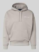 Relaxed fit hoodie met labelstitching en kangoeroezak