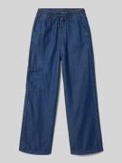 Wide leg jeans van zuiver katoen