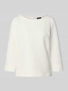 Relaxed fit shirt met 3/4-mouwen met structuurmotief