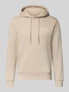 Hoodie met labelprint en kangoeroezak