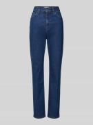 Slim fit jeans met knoop- en ritssluiting, model 'POEMA''