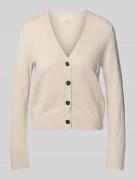 Slim fit gebreid jack van een mix van katoen en linnen