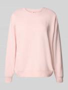 Sweatshirt met labelstitching en ronde hals