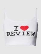 Korte top met print 'I love Review''