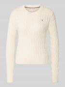 Slim fit gebreide pullover van puur katoen