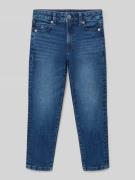 Straight fit jeans van katoenmix