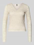 Slim fit shirt met lange mouwen in kantlook, model 'IBEN'