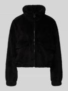 Loose fit fleecejack met opstaande kraag, model 'ANNA CONTACT'