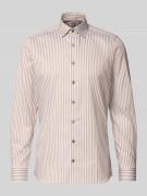 Slim fit zakelijk overhemd van katoenmix met haaikraag