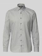 Slim fit zakelijk overhemd van katoenmix met haaikraag