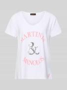 Relaxed fit T-shirt met pailletten, model 'Martinis Manolos'