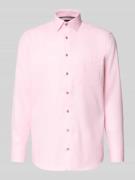 Regular fit zakelijk overhemd van puur katoen met kentkraag