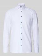 Slim fit zakelijk overhemd van katoen met kentkraag