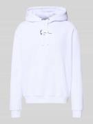 Regular fit hoodie met logostitching, model 'Signature'