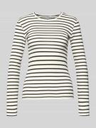 Slim fit shirt met lange mouwen van katoenmix