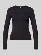 Slim fit shirt met lange mouwen en ronde hals, model 'LULA'