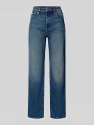 Straight fit jeans met logopatch