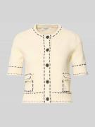 Slim fit gebreid jack met opgestikte zakken