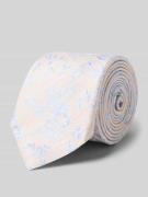 Stropdas van zijdemix met gebloemde all-over stitching