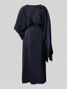 Getailleerde midi-jurk met afneembaar schouderdeel