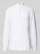 Regular fit linnen overhemd met opstaande kraag, model 'Race'