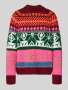 Loose fit gebreide pullover met meerkleurig motief, model 'IRELANDO'