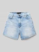 Regular fit korte jeans met labelpatch