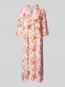 Midi-jurk van viscose in laagjeslook