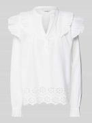Regular fit blouse met broderie anglaise, model 'Natia'