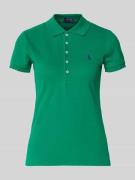 Slim fit poloshirt van katoenmix