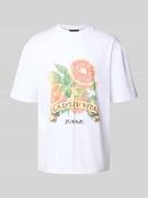 Oversized T-shirt met labelprint, model 'HULE'