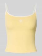 Korte top met labelstitching, model 'Ela'