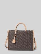 Handtas met logo-applicatie in leerlook