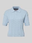 Slim fit poloshirt in gebreide look