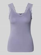 Slim fit tanktop van viscosemix, model 'BARBERA LACE'