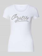 Slim fit T-shirt met strass-steentjes