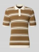 Slim fit poloshirt in gebreide look