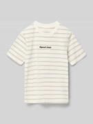 T-shirt met streepmotief en stitching