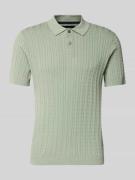 Slim fit poloshirt in gebreide look