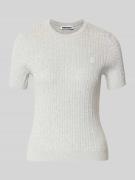 Pullover met korte mouwen, kabelpatroon en ronde hals