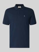 Straight fit poloshirt met labelstitching