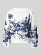 Sweatshirt in all-over look met ronde hals