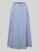 Regular fit midirok met elastische band, model 'Saskia'