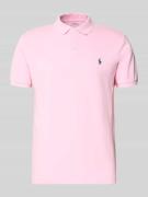 Slim fit poloshirt van katoenmix