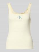 Top met bandjes in riblook met logo