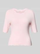 Gebreid shirt van viscosemix met ruchekraag